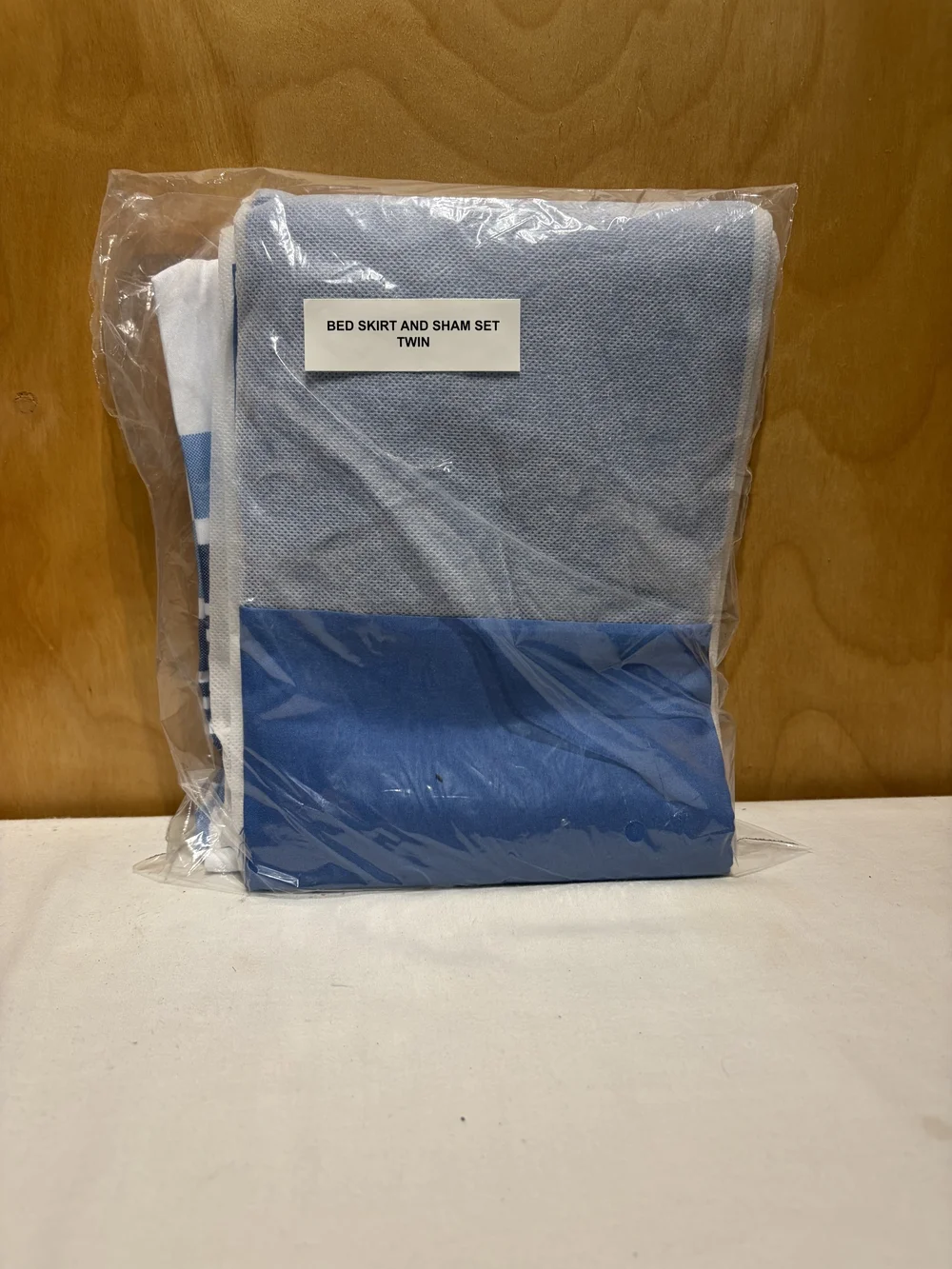 Blue White Striped Twin Bed Skirt and Shams Set Replacement Bedding 1103